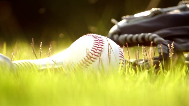 Equipment-for-the-sport-of-baseball-laying-on-the-lawn