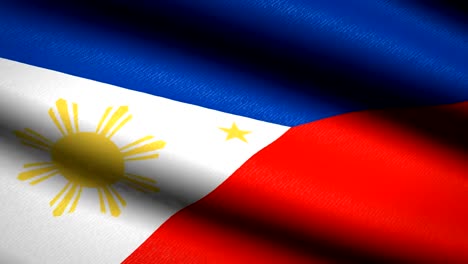 Philippines-Flag-Waving-Textile-Textured-Background.-Seamless-Loop-Animation.-Full-Screen.-Slow-motion.-4K-Video