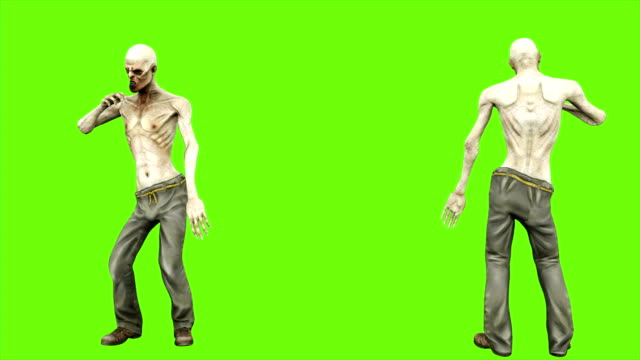 Danza-de-Zombie---separados-en-pantalla-verde.-Loopable.-4k.