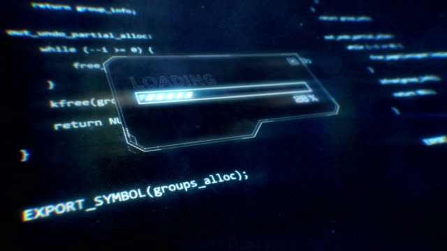 Código-en-la-pantalla-de-un-ordenador-con-barra-de-progreso---Carga