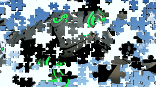 Piezas-del-puzzle-animado-con-sci-fi-Pantera.-Render-3D