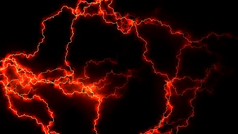 Electricity-crackling.-Abstract-background-with-electric-arcs.-Realistic-lightning-strikes.Electric-and-magnetic-fields.-Seamless-looping.-Red.