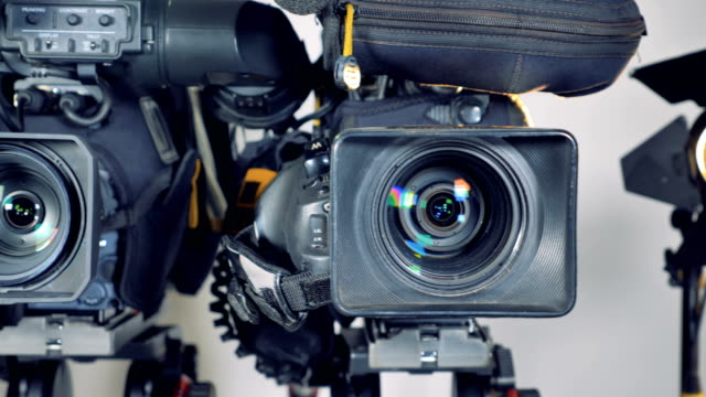 Ein-enger,-Aufnahme-auf-große-Videokameras-zu-bewegen.