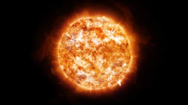Animation-der-koronalen-Emissionen-und-Protuberanzen-auf-der-Sonne-im-Weltraum