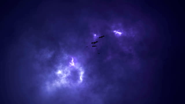 swarm-bat-flying-to-the-camera-on-storm-cloud-with-lightning-strike-at-night