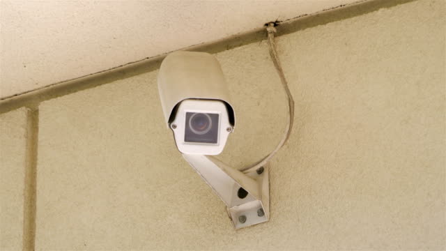 Security-camera-on-the-wall-in-4K-slow-motion-60fps