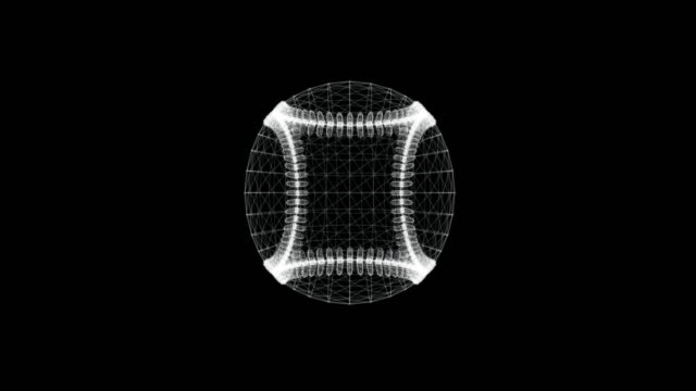 Hologram-screen-3d-of-baseballl-ball---loop