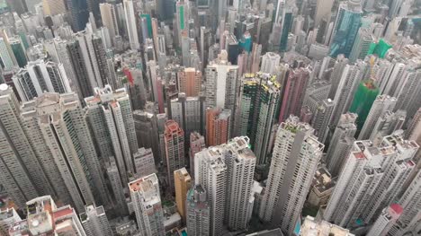 Luftbild-Drohne-Schuss-von-Hongkong-Gebäude