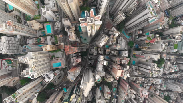 Luftbild-Drohne-Schuss-von-Hong-Kong-city