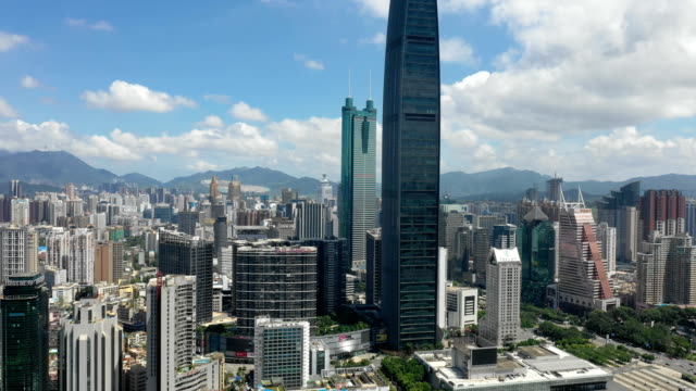 Aerial-view-of-Shenzhen-cityscape-at-daytime