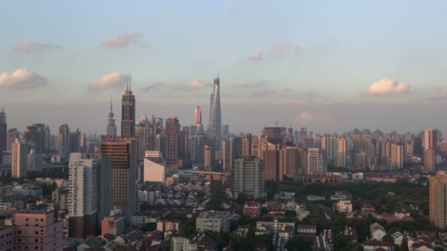 上海城市风光-，-4-K-，-定时拍摄-，-夜景