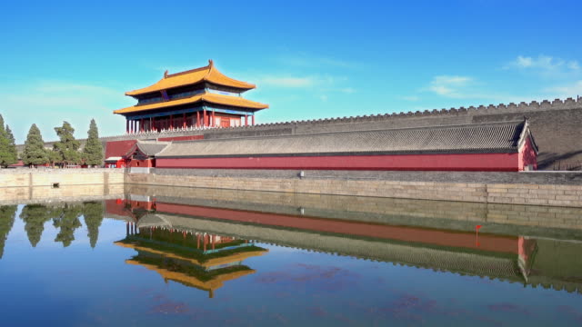 Eckkontrollturm-im-Imperial-Palace-in-Peking,-China