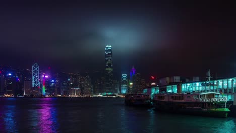 Nacht-Licht-internetional-Finance-center-4-k-Zeitraffer-aus-Hong-kong