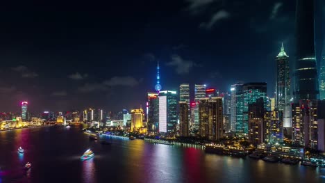 Shanghai-Nacht-Licht-Panorama-4k-Zeitraffer-vom-Dach
