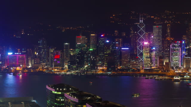 Nacht-Licht-Stadt-Scape-4-k-Zeit-hinfällig-aus-Hong-Kong-Bucht