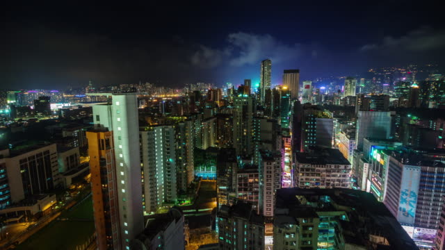 China-cerca-de-la-luz-hong-kong-ciudad-techo-superior-panorama-4k-lapso-de-tiempo