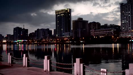 modern-city-on-the-river-at-dusk