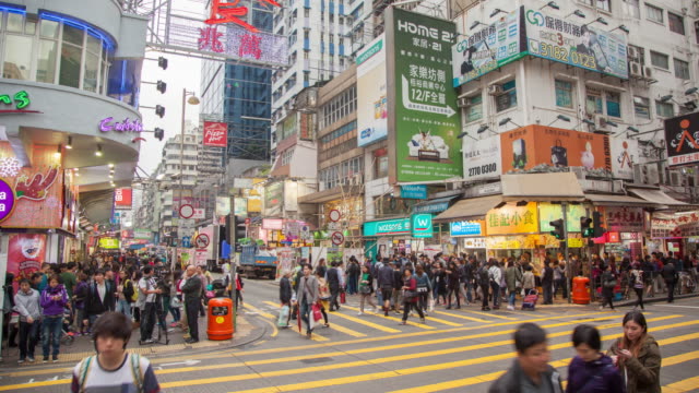 Menschen-Zeitraffer-in-HK-Innenstadt-Straße