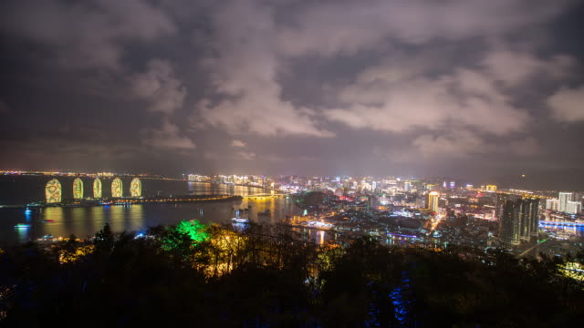 Ein-Nacht-Ansicht-Zeitraffer-von-Hainan-in-China