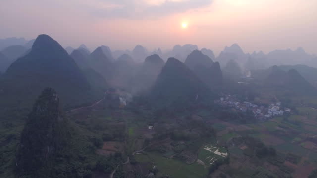 Aerial-Landschaft-in-Guilin