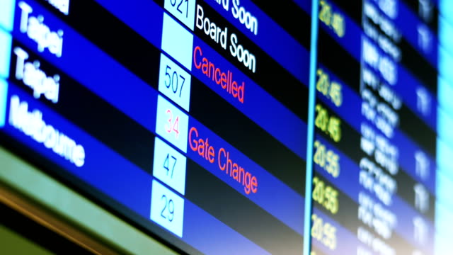 Flughafen-Flug-Zeitplan-Info-Tafel.