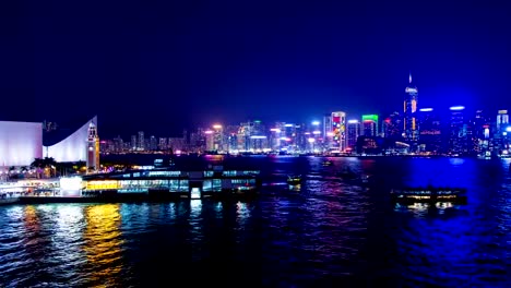 Hong-Kong-Sunset-Timelapse.-4K-Zoom-In-Shot