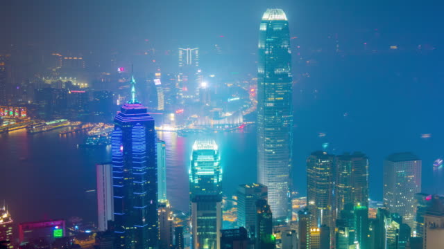 China-Nacht-Peak-Stadtbild-berühmte-Nacht-Hong-Kong-Turm-Bucht-Panorama-4k-Zeitraffer