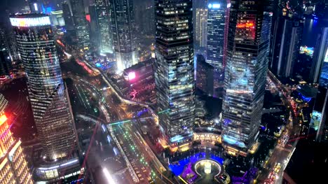 vista-de-espacio-en-Financiero-Lujiazui-de-Shanghai,-China.-Lujiazui-es-una-de-las-zonas-más-prósperas-de-China.