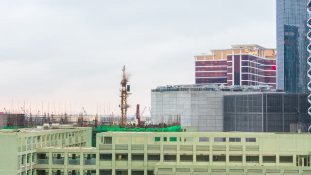 china-macau-city-day-light-cityscape-construction-panorama-4k-time-lapse