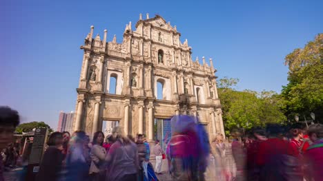 China-Macau-Sommer-Tag-berühmten-Ruinen-von-St.-Paul-voll-Panorama-4k-Zeitraffer
