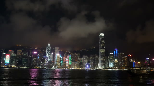 Nautical-vessels-in-Victoria-Harbour,-Hong-Kong