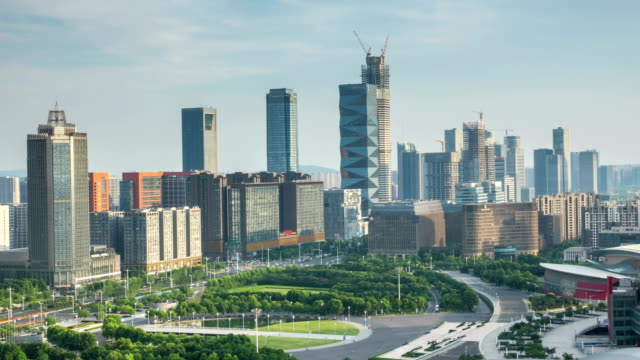 Time-lapse-of-cityscape-in-nanjing-city,china-,cloudy-day