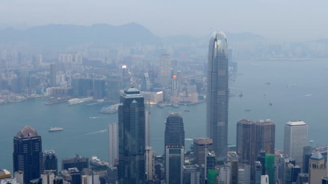 China-luz-hong-kong-cityscape-famosa-vista-de-día-punto-Bahía-panorama-4k