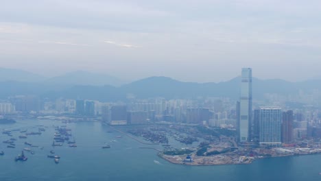 China-Tag-leichte-Hong-Kong-Stadtbild-berühmten-Aussichtspunkt-Verkehr-Hafen-Panorama-4k