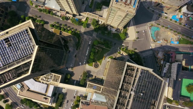China-shanghai-Tageszeit-Innenstadt-Dächern-Stadtbild-Verkehr-Top-Luftbild-4k