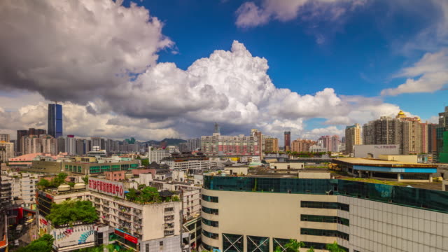 Tag-Wolken-laufen-Shenzhen-Stadtbild-auf-dem-Dach-Panorama-4k-Zeitraffer-china