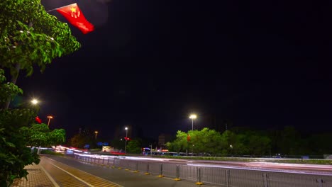 Nacht-beleuchtete-Shenzhen-Stadtbild-Verkehr-Straße-Panorama-4-k-Zeit-hinfällig,-china