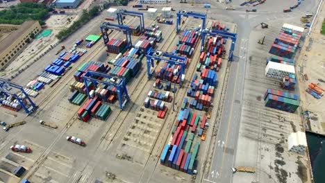 Aerial-View-of-Harbor-with-cargo-containers,Tianjin,China.
