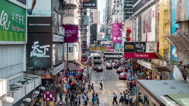 Hong-Kong-Mong-Kok-Einkaufszentrum-Zeitraffer