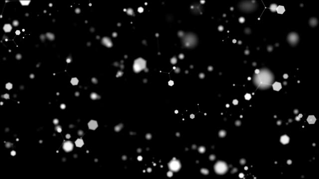 Schönen-Bokeh-Sechsecke-und-Partikel-in-einem-schwarzen-Hintergrund