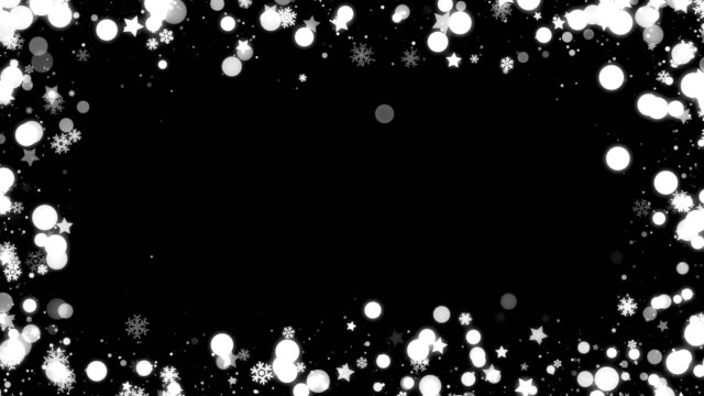 Weißer-Weihnachten-Schneeflocken-Rahmen-auf-schwarzem-Hintergrund-geloopt-für-overlay
