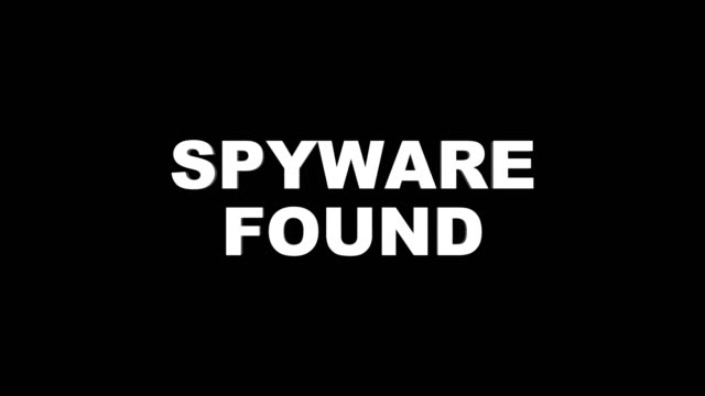SPYWARE-gefunden-Glitch-Textanimation,-Rendering,-Hintergrund,-alte-Spielekonsole,-mit-Alpha-Kanal,-Schleife