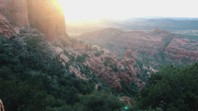Epic-Euphoric-Sunset-at-Cathedral-Rock-Trail,-Sedona