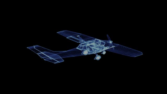 Das-Hologramm-von-einem-Propeller-Flugzeug