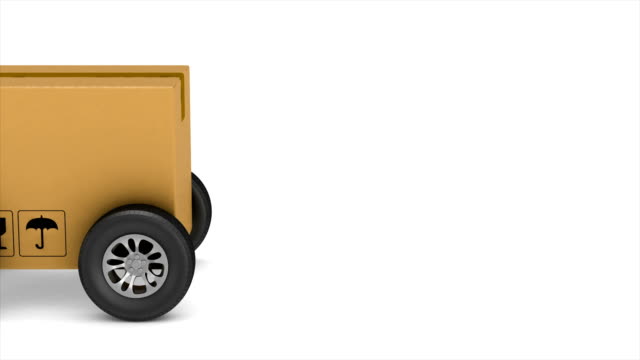 Versand-Transportbox-mit-Rad-auf-weißem-Hintergrund-zu-fahren.-Isolierte-3D-render