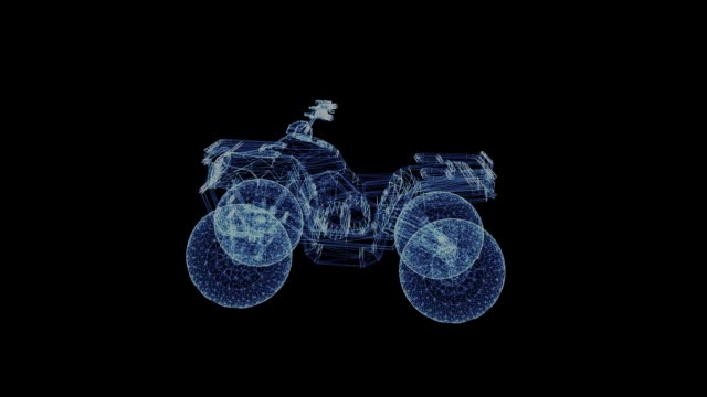 Hologram-of-a-rotating-off-road-quad-bike
