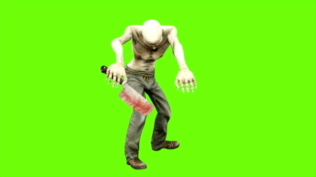 Walk-a-zombie---seperated-on-green-screen.-Loopable.-4k.