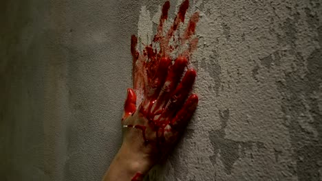 Closeup-shot-of-Murderer's-shows-bloody-hands