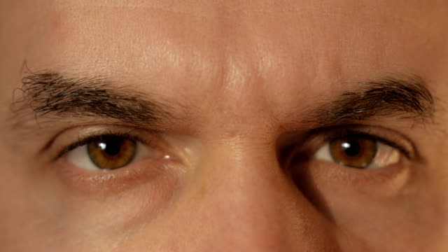The-man-is-looking-at-the-camera.-Close-up.-The-eyes-of-man.