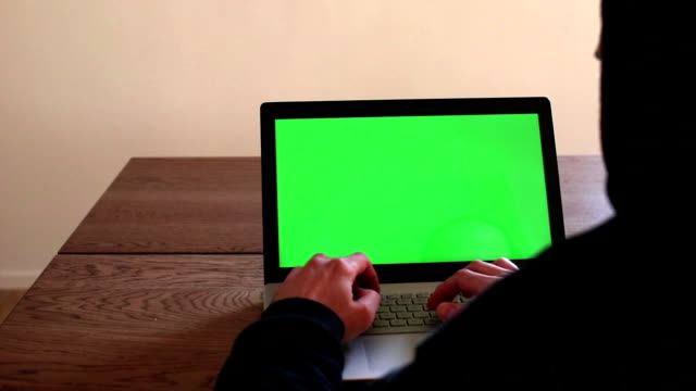 Green-screen-footage-for-notebook-monitor.